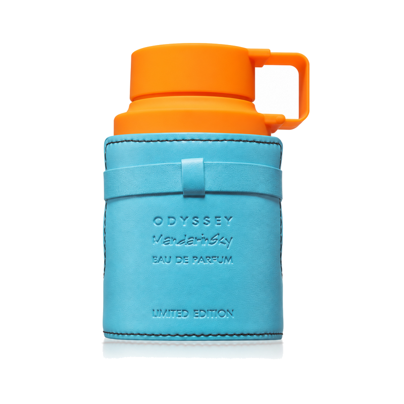 Armaf Odyssey Mandarin Sky Eau de Parfum parfüümipudel valgel taustal