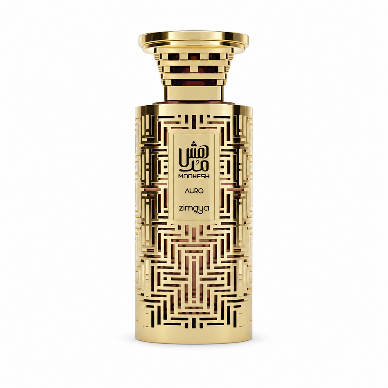 Zimaya Modhesh Aura Eau de Parfum parfüümipudel valgel taustal