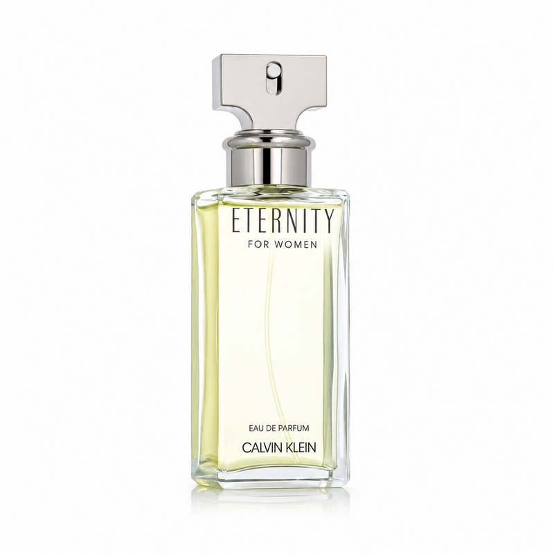 Calvin Klein Eternity for Women Eau de Parfum parfüümipudel valgel taustal