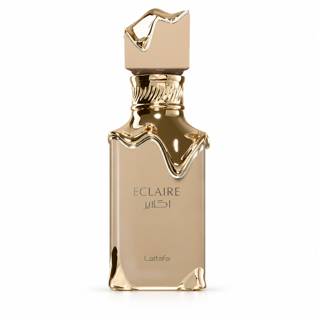 Lattafa Eclaire Eau de Parfum originaalparfüümipudel valgel taustal