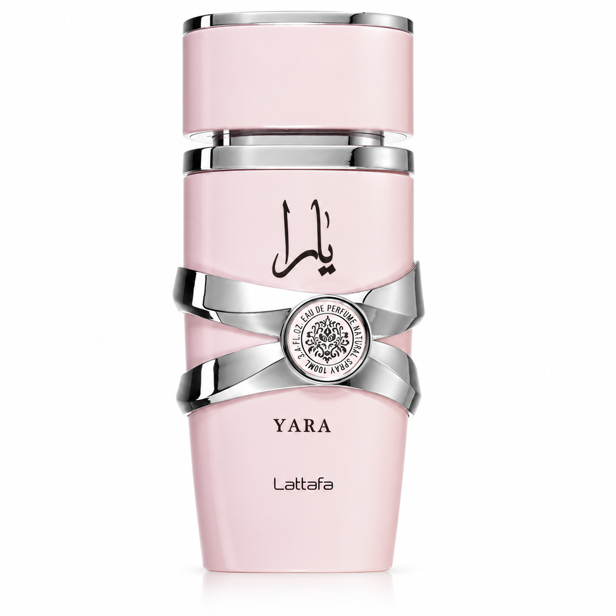 Lattafa Yara Eau de Parfum originaalparfüümipudel valgel taustal