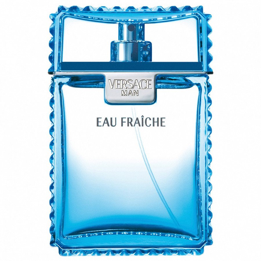 Versace Man Eau Fraîche Eau de Toilette parfüümipudel valgel taustal