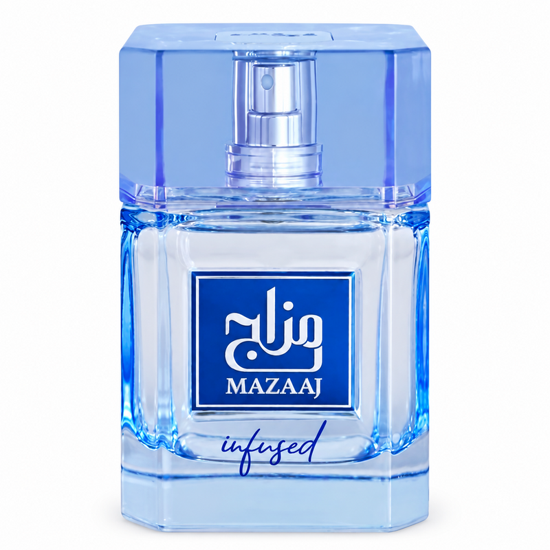 Zimaya Mazaaj Infused Eau de Parfum parfüümipudel valgel taustal